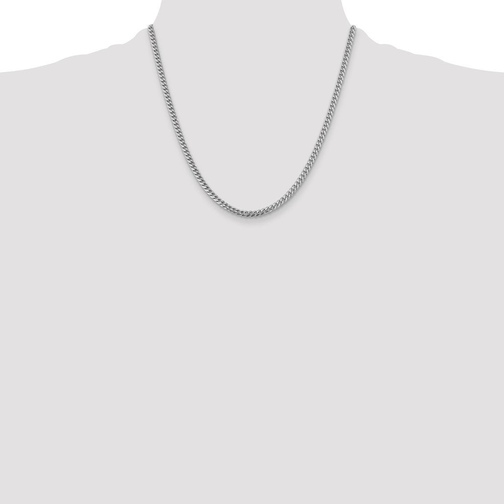 14k White Gold 4.25mm Solid Miami Cuban Chain