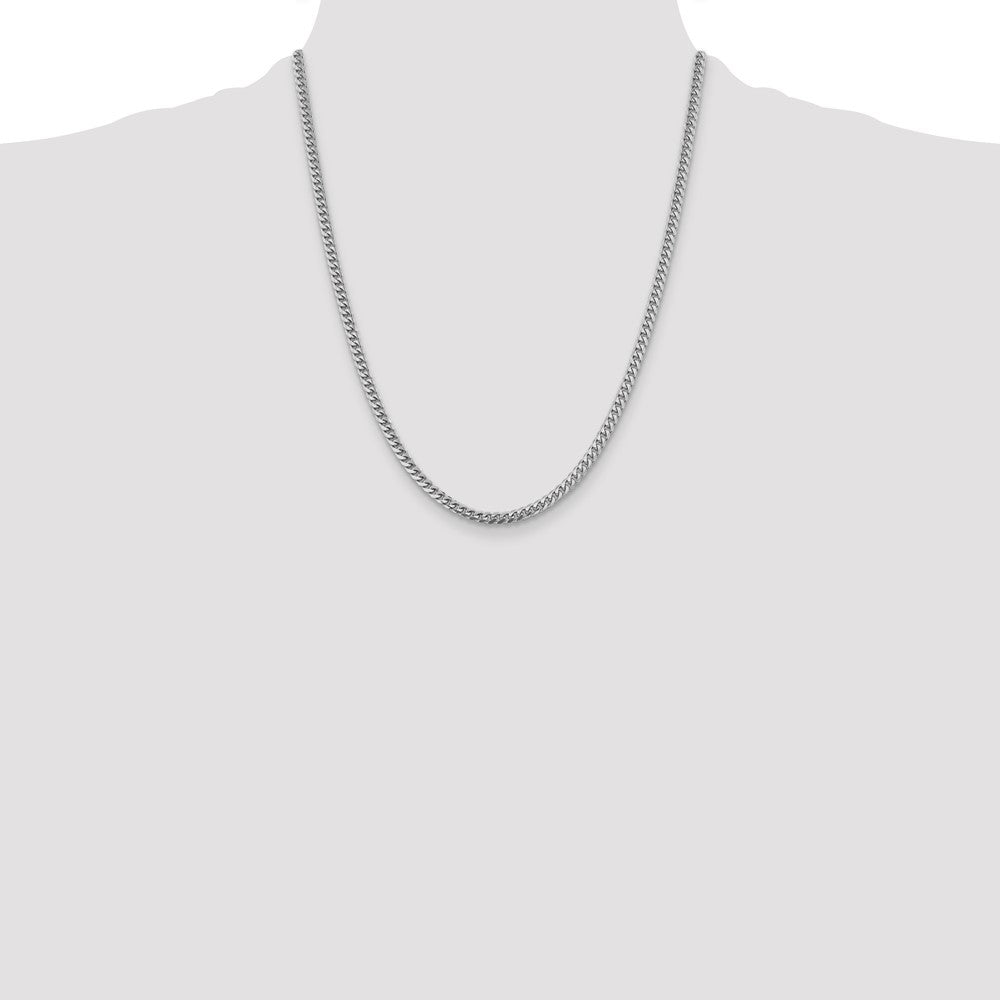 14k White Gold 4.25mm Solid Miami Cuban Chain
