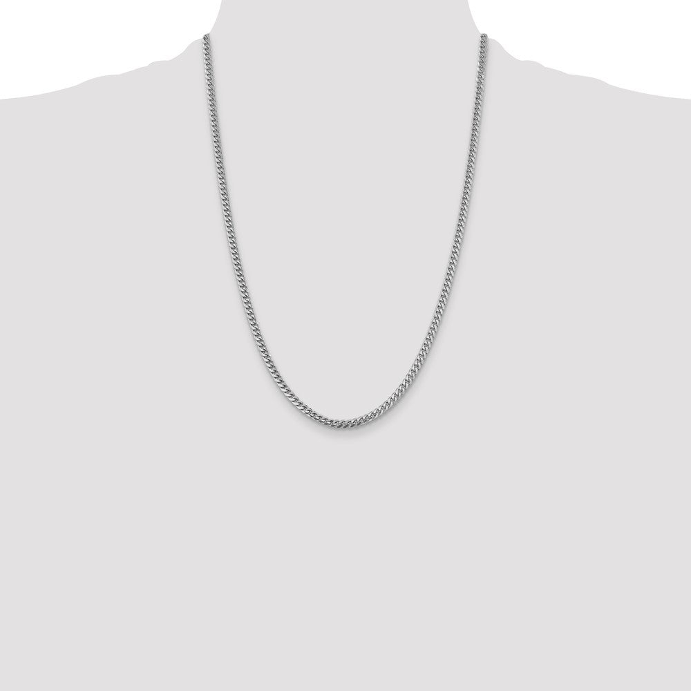 14k White Gold 4.25mm Solid Miami Cuban Chain