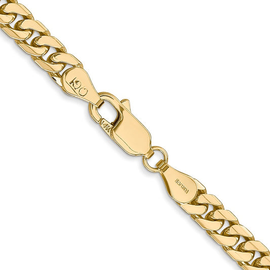 14K 4.3mm Solid Miami Cuban Link with Lobster Clasp Chain