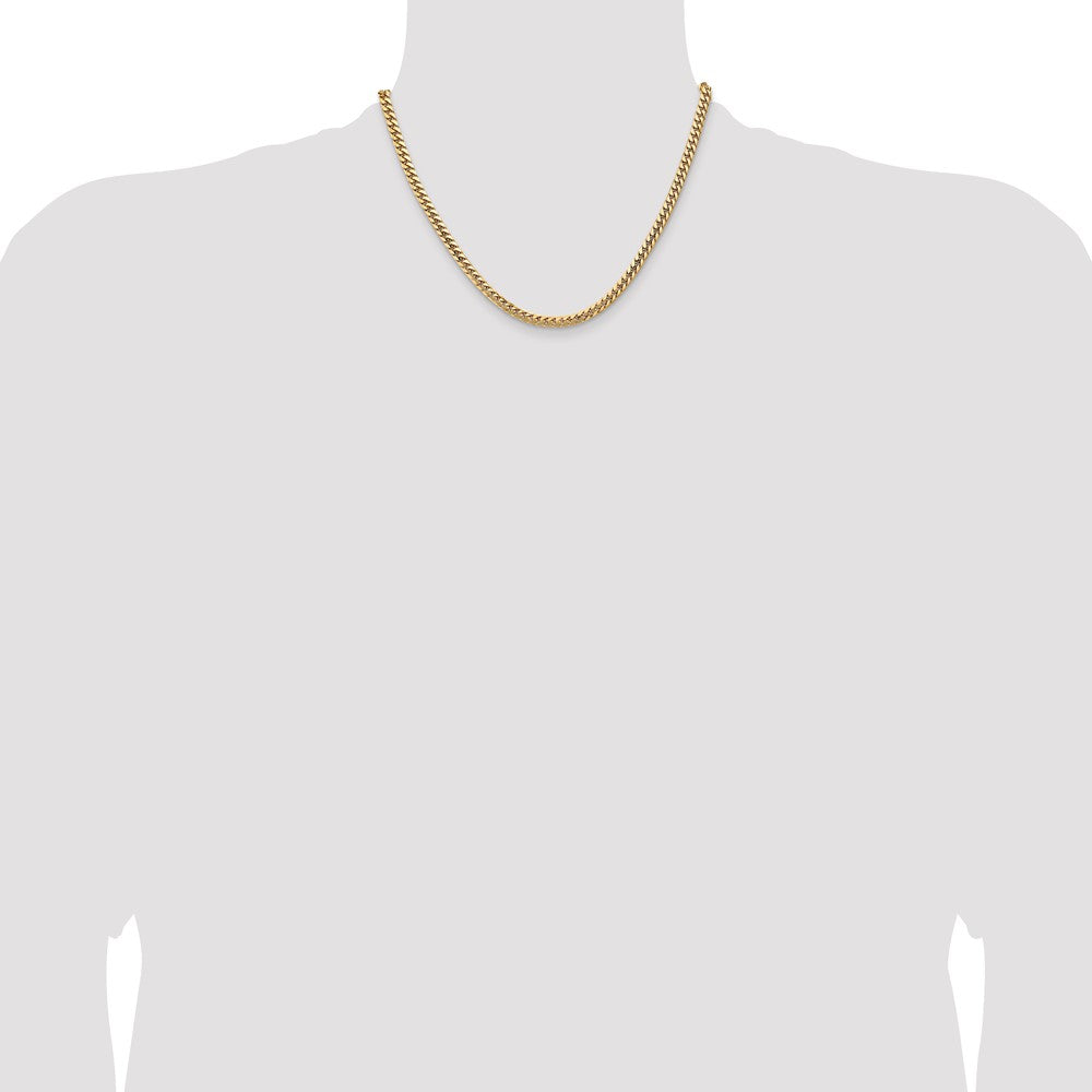 14K 4.3mm Solid Miami Cuban Link with Lobster Clasp Chain