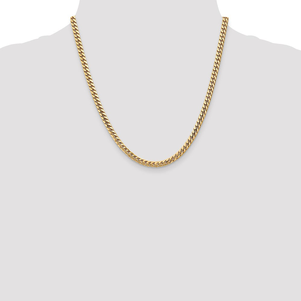 14K 4.3mm Solid Miami Cuban Link with Lobster Clasp Chain