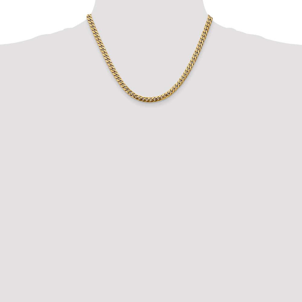 14K 5mm Solid Miami Cuban Link with Lobster Clasp Chain