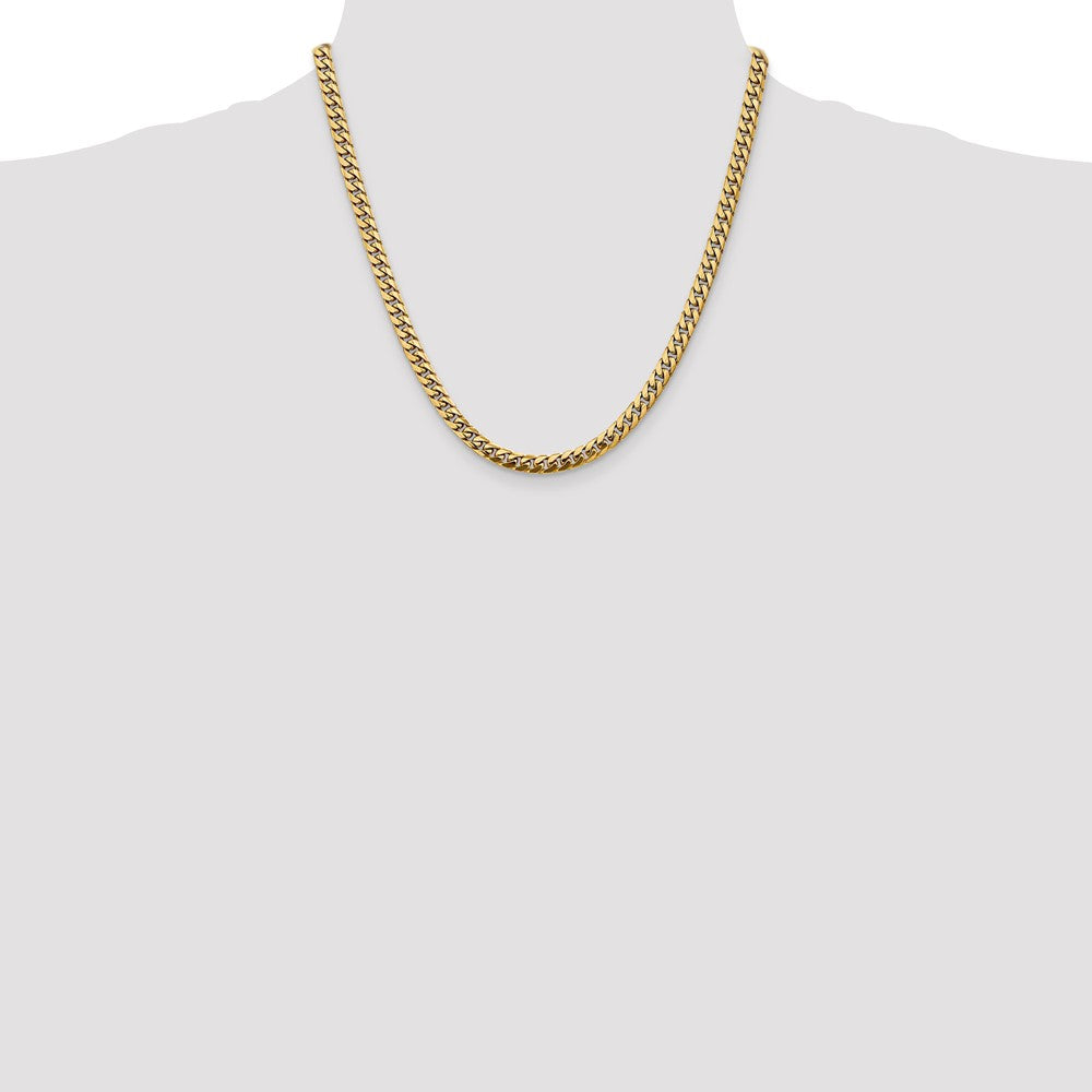 14K 5mm Solid Miami Cuban Link with Lobster Clasp Chain