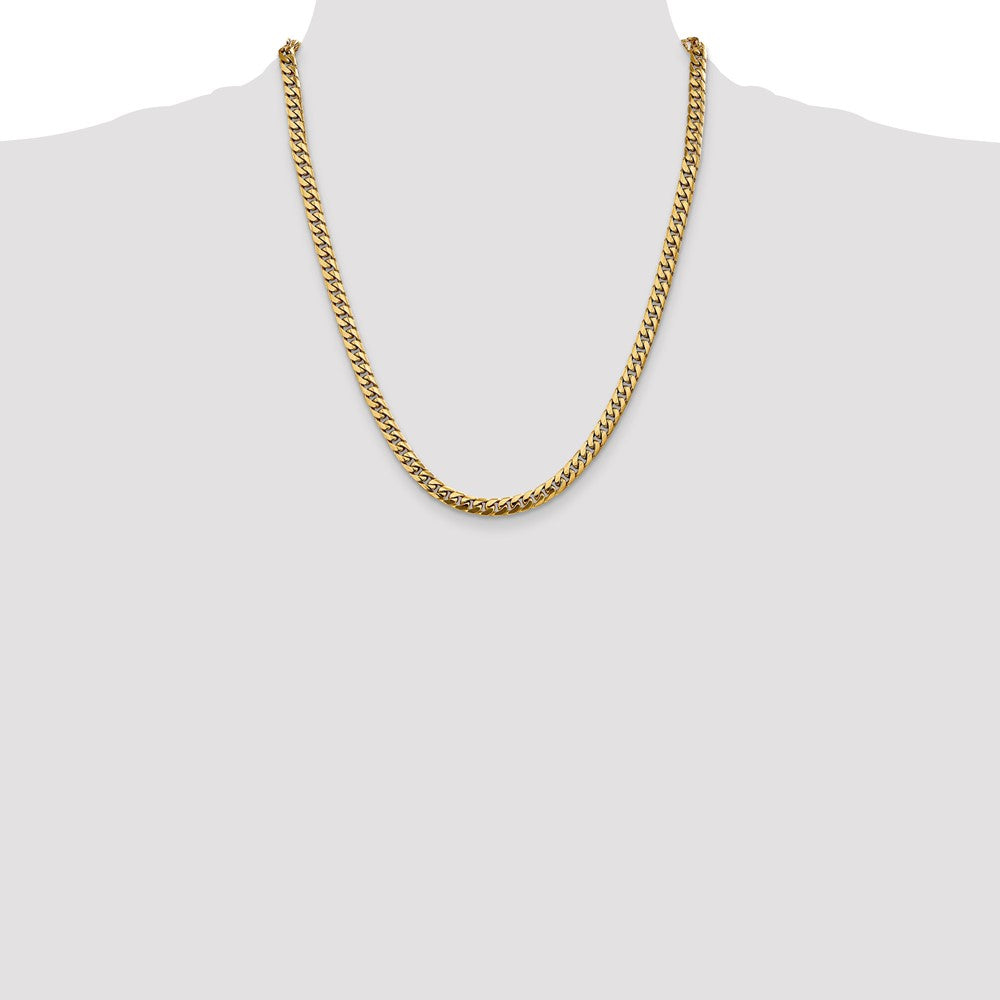 14K 5mm Solid Miami Cuban Link with Lobster Clasp Chain