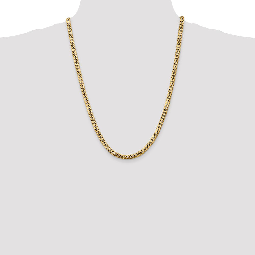 14K 5mm Solid Miami Cuban Link with Lobster Clasp Chain