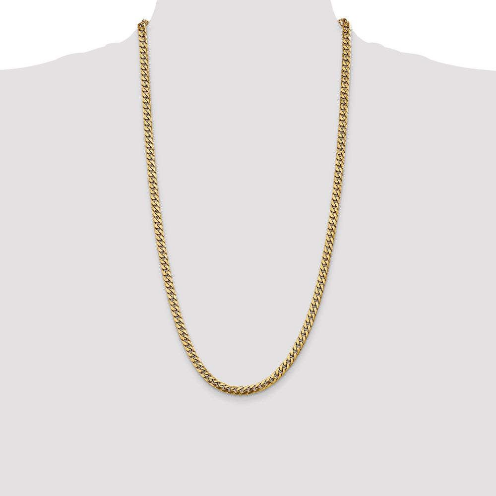 14K 5mm Solid Miami Cuban Link with Lobster Clasp Chain