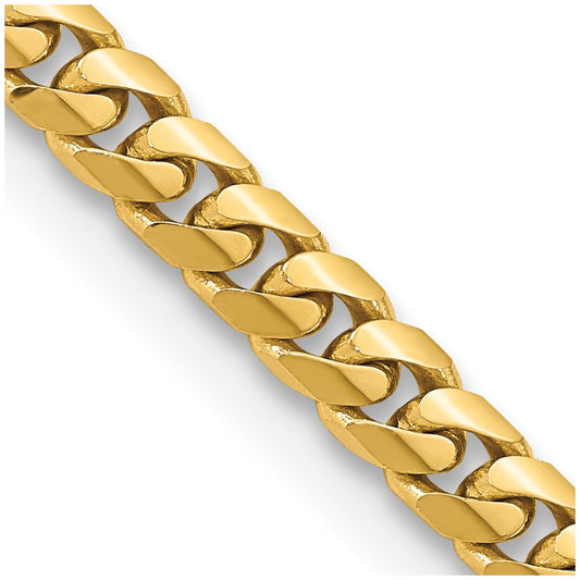 14K 5mm Solid Miami Cuban Link with Lobster Clasp Chain