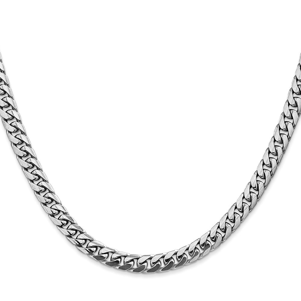 14K White Gold 5mm Solid Miami Cuban Link with Lobster Clasp Chain