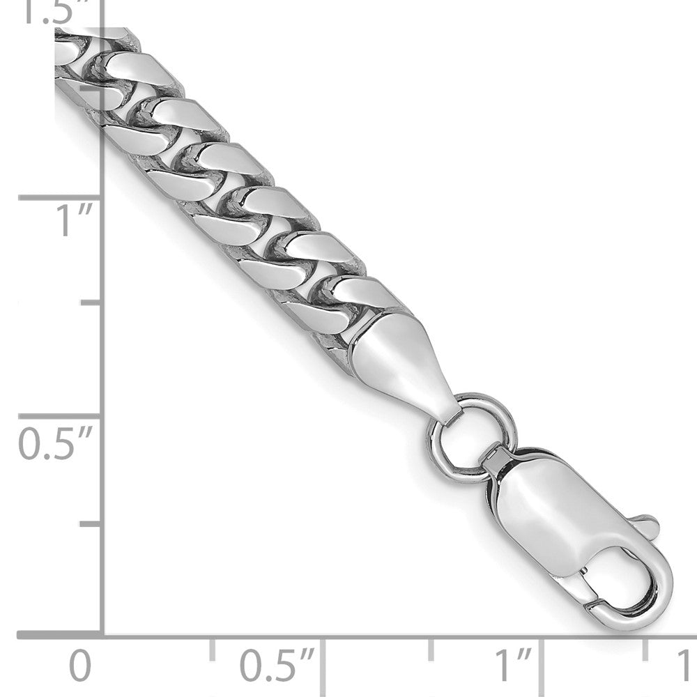 14K White Gold 5mm Solid Miami Cuban Link with Lobster Clasp Bracelet