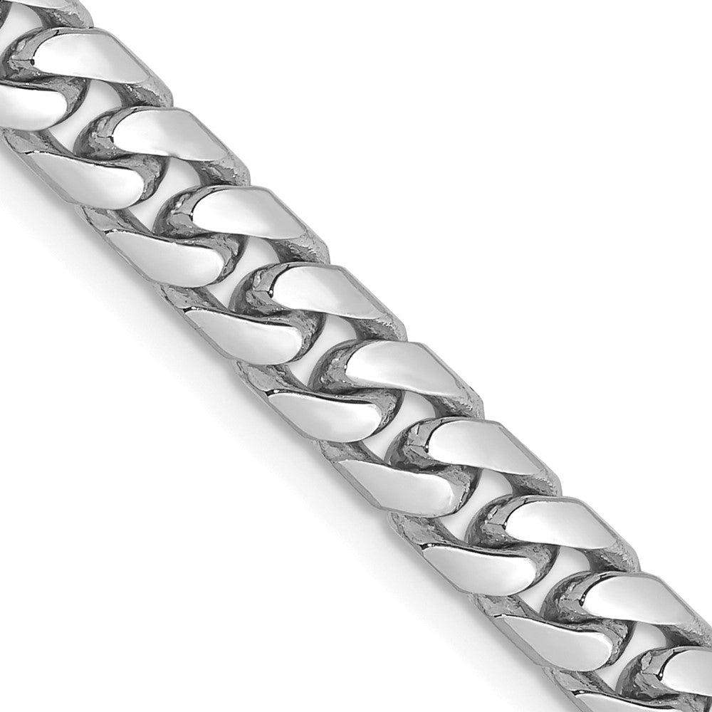14K White Gold 5mm Solid Miami Cuban Link with Lobster Clasp Chain