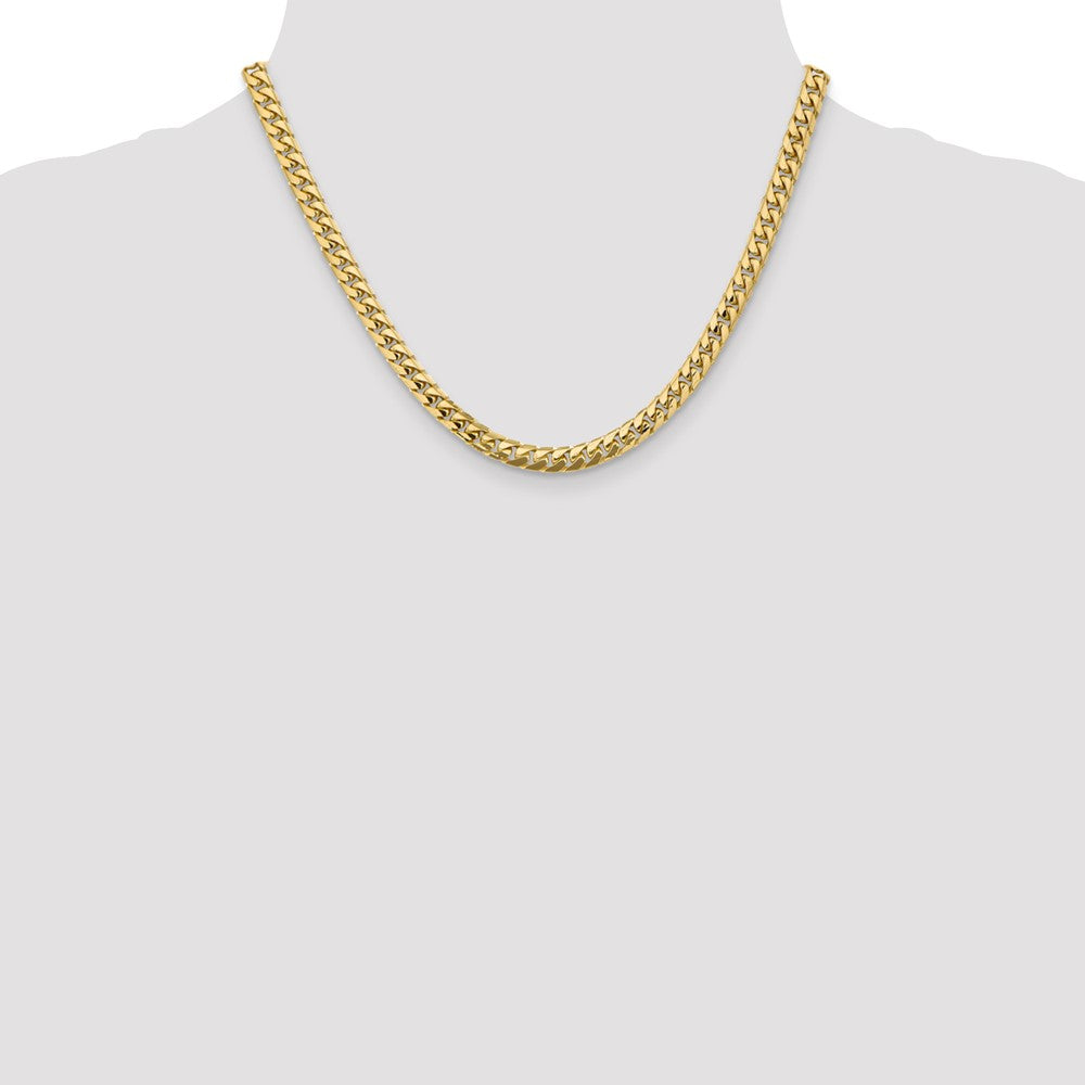 14K 5.5mm Solid Miami Cuban Link with Lobster Clasp Chain
