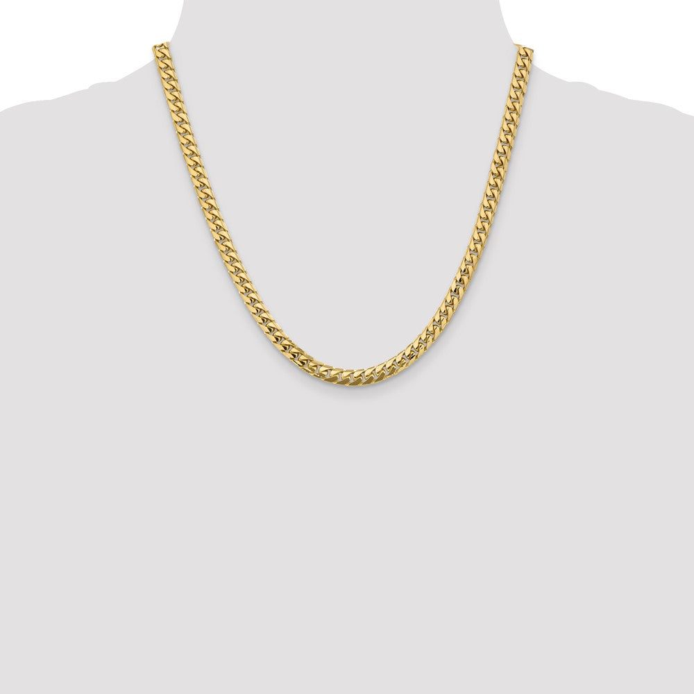 14K 5.5mm Solid Miami Cuban Link with Lobster Clasp Chain