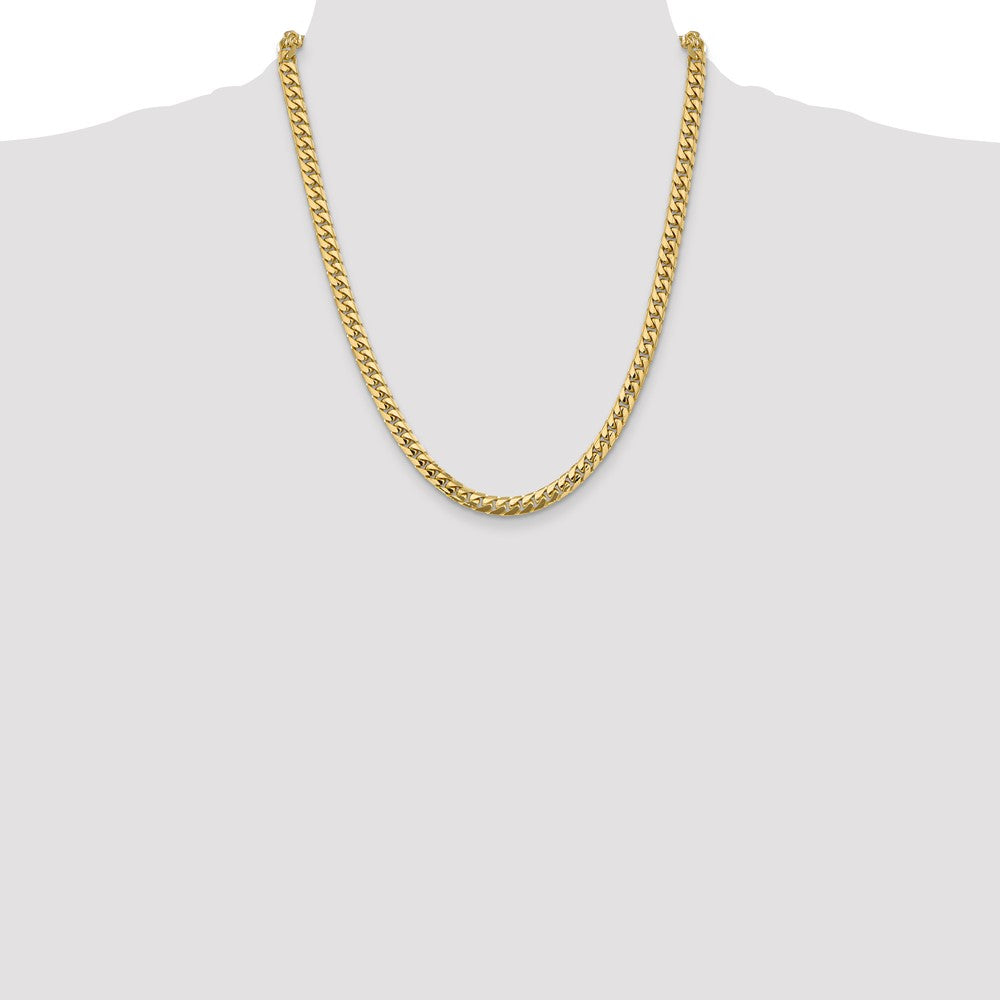 14K 5.5mm Solid Miami Cuban Link with Lobster Clasp Chain