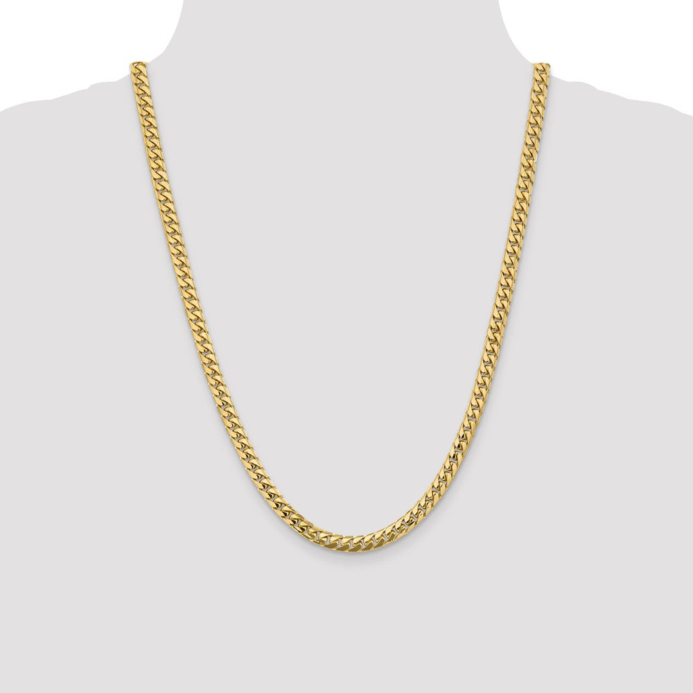 14K 5.5mm Solid Miami Cuban Link with Lobster Clasp Chain