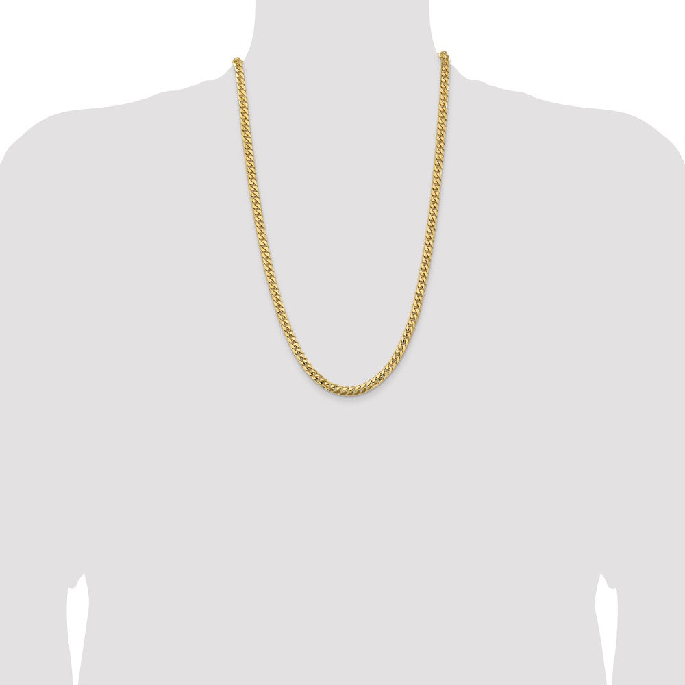 14K 5.5mm Solid Miami Cuban Link with Lobster Clasp Chain