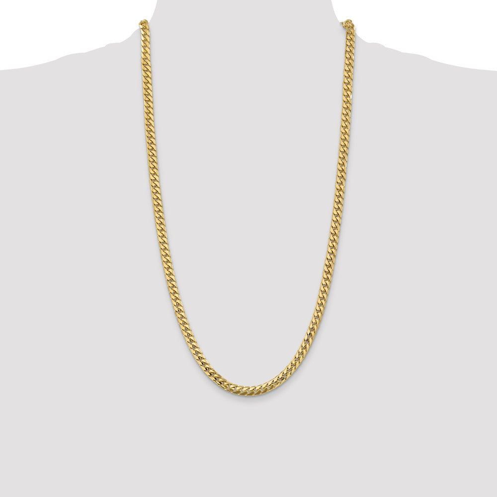 14K 5.5mm Solid Miami Cuban Link with Lobster Clasp Chain