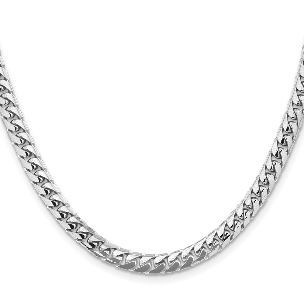 14K White Gold 5.5mm Solid Miami Cuban Link with Lobster Clasp Chain
