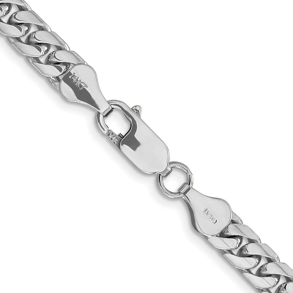 14K White Gold 5.5mm Solid Miami Cuban Link with Lobster Clasp Chain