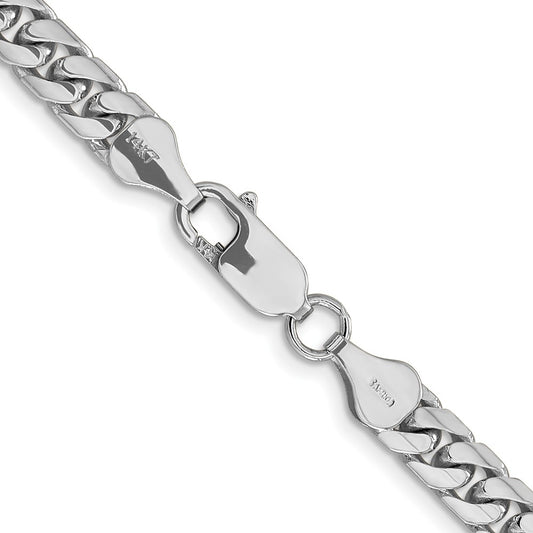 14K White Gold 5.5mm Solid Miami Cuban Link with Lobster Clasp Chain