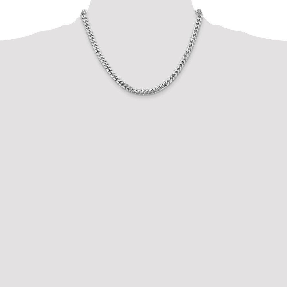 14K White Gold 5.5mm Solid Miami Cuban Link with Lobster Clasp Chain