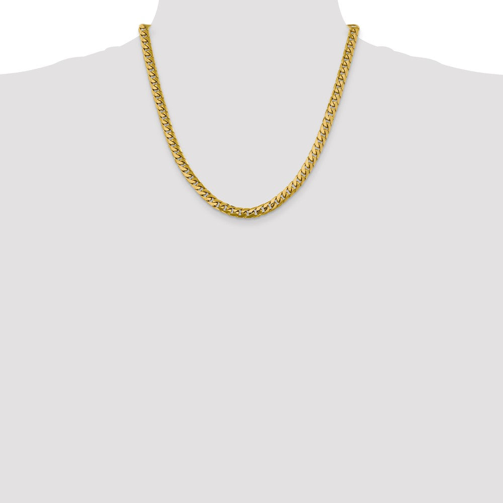 14K 6.25mm Solid Miami Cuban Link with Lobster Clasp Chain