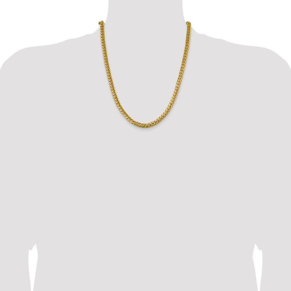 14K 6.25mm Solid Miami Cuban Link with Lobster Clasp Chain