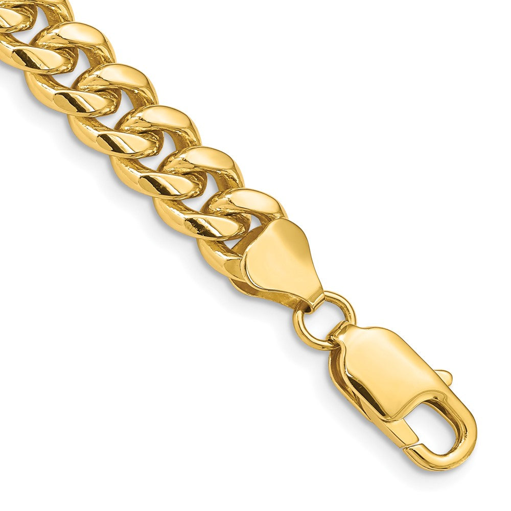 14K 6.75mm Solid Miami Cuban Link with Lobster Clasp Bracelet