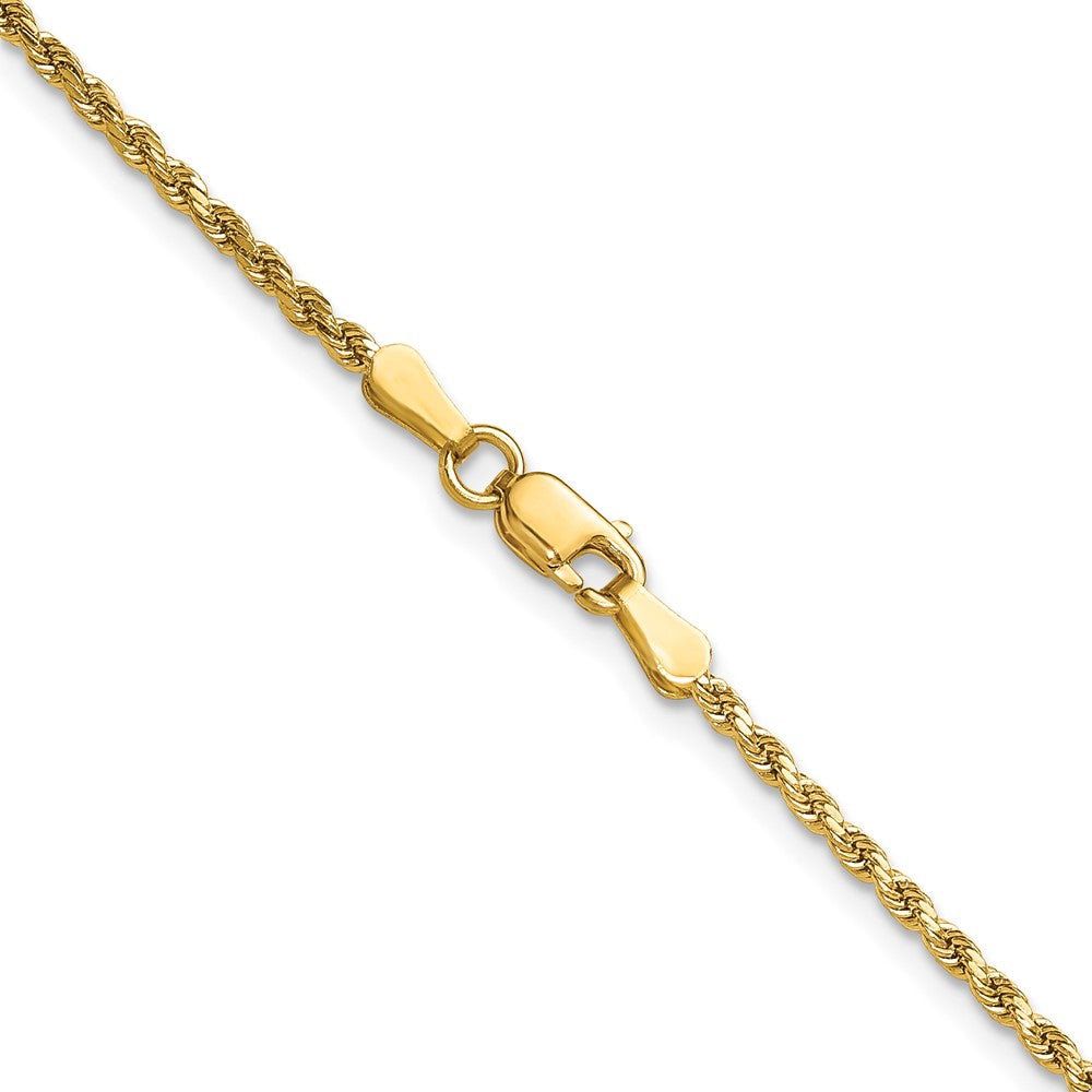 14K 2mm Semi Solid Diamond-cut Rope with Lobster Clasp Chain