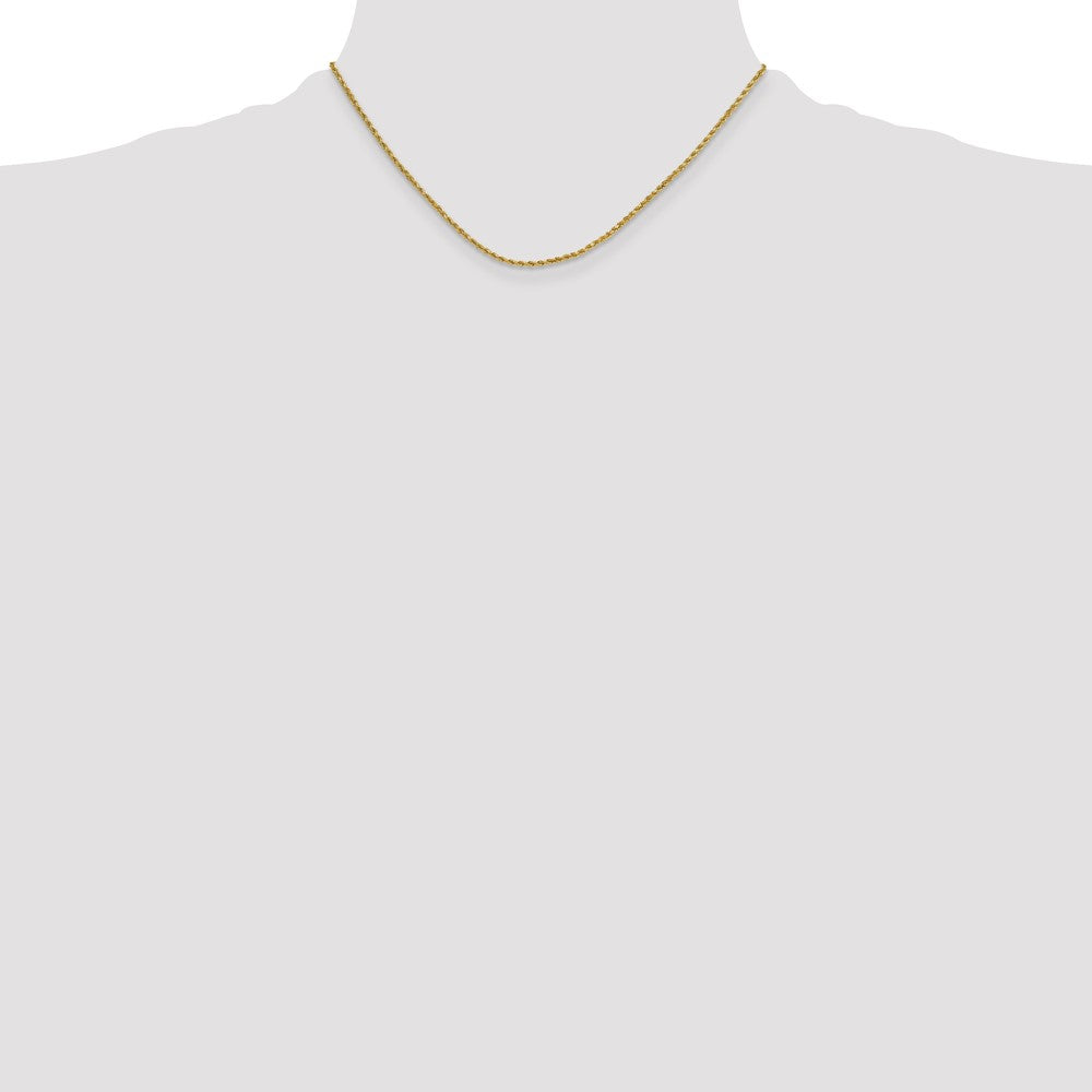 14K 2mm Semi Solid Diamond-cut Rope with Lobster Clasp Chain