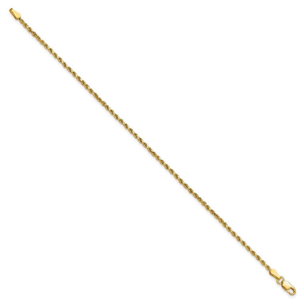14K 2mm Semi Solid Diamond-cut Rope with Lobster Clasp Chain