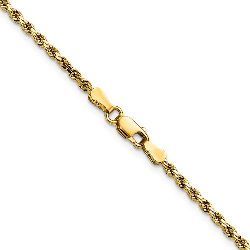 14K 2.25mm Semi Solid Diamond-cut Rope with Lobster Clasp Chain