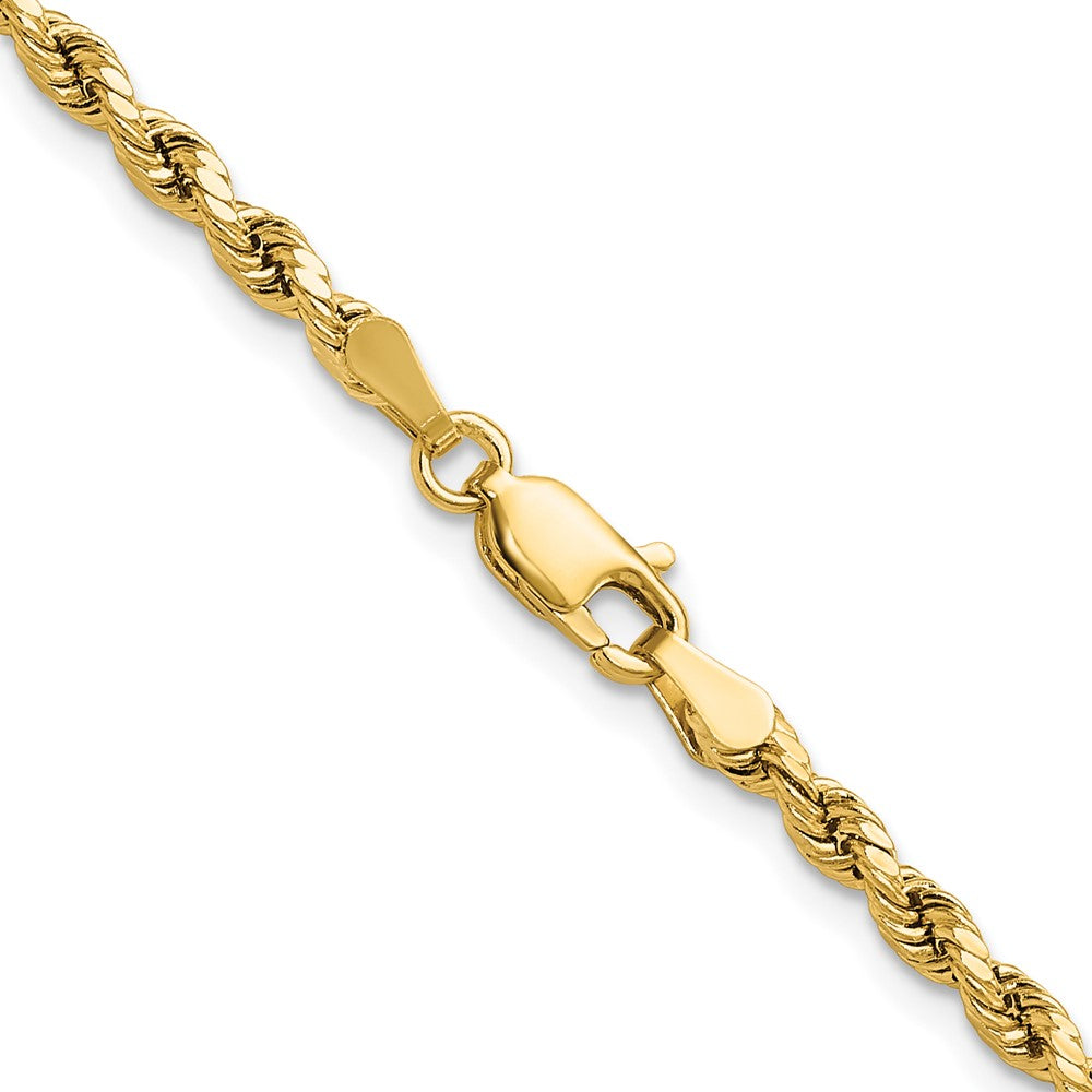 14K 3mm Semi Solid Diamond-cut Rope with Lobster Clasp Chain