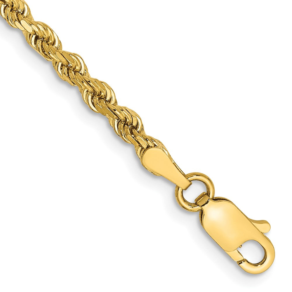 14K 3mm Semi Solid Diamond-cut Rope with Lobster Clasp Chain