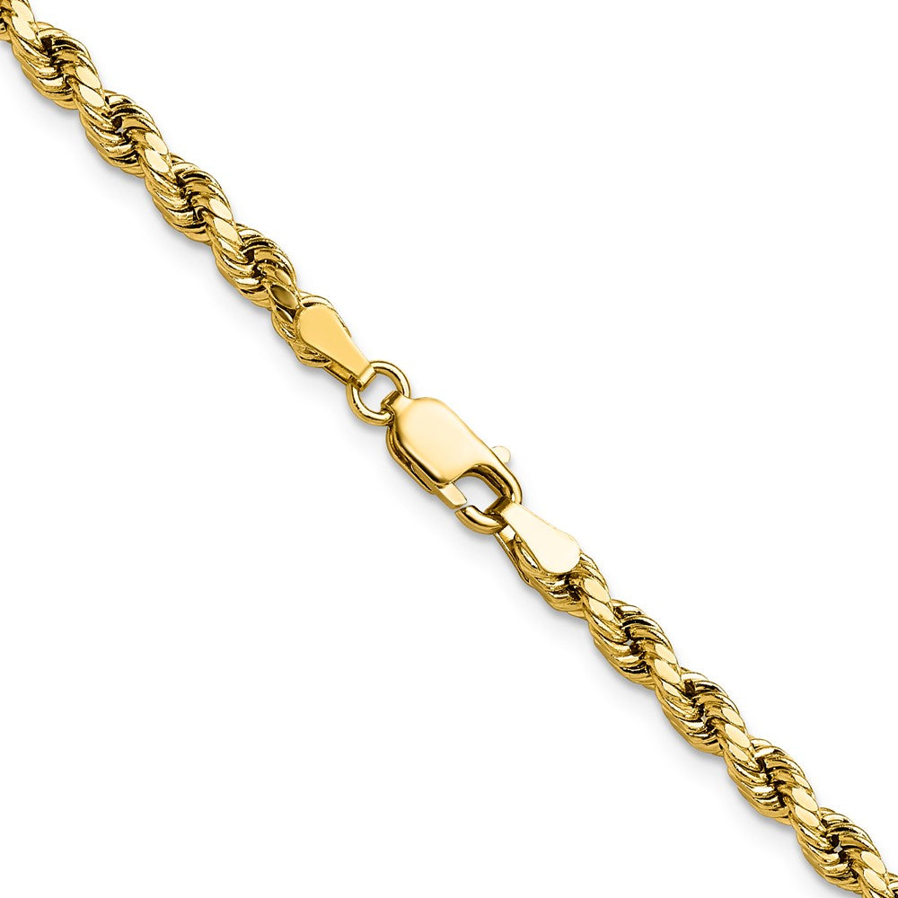 14K 3.5mm Semi Solid Diamond-cut Rope with Lobster Clasp Chain