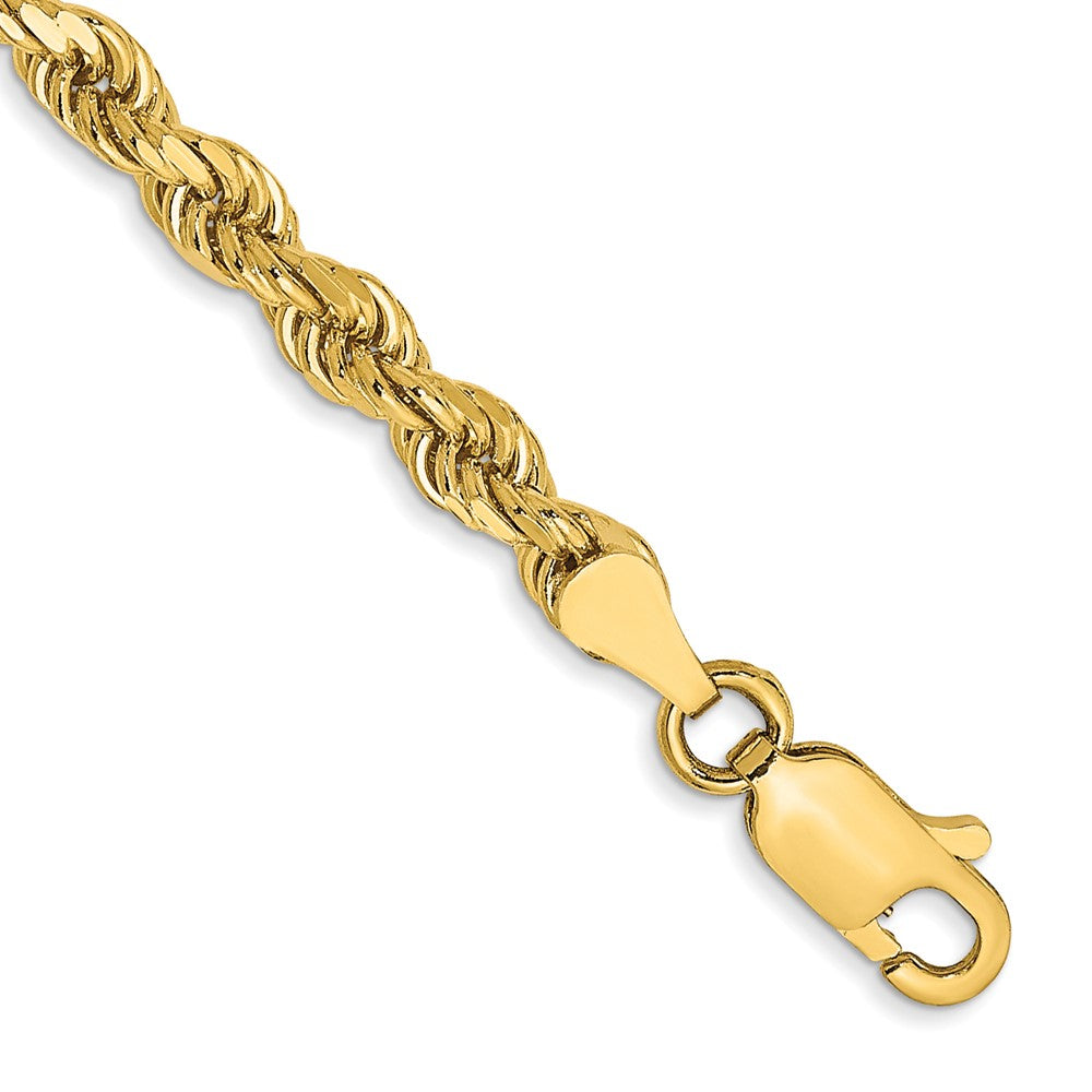 14K 3.5mm Semi Solid Diamond-cut Rope with Lobster Clasp Chain