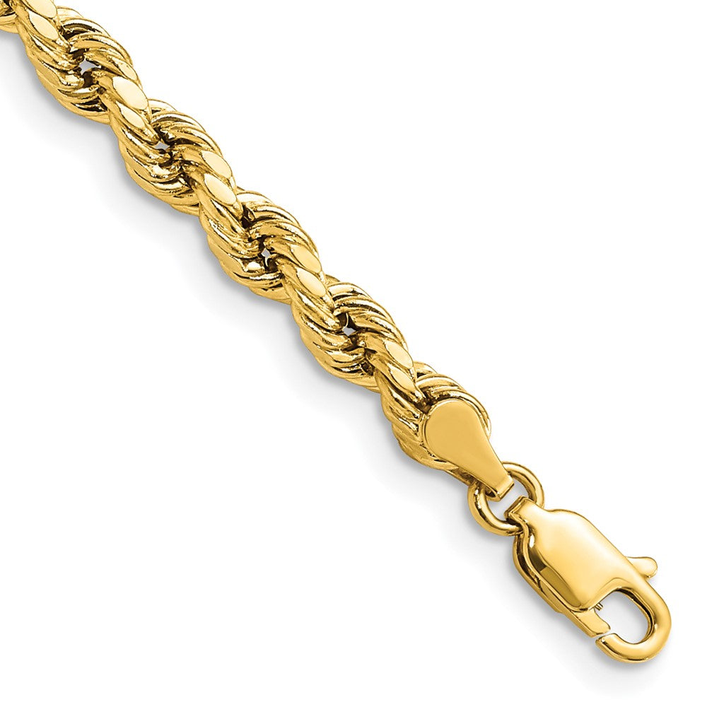 14K 4mm Semi Solid Diamond-cut Rope with Lobster Clasp Chain