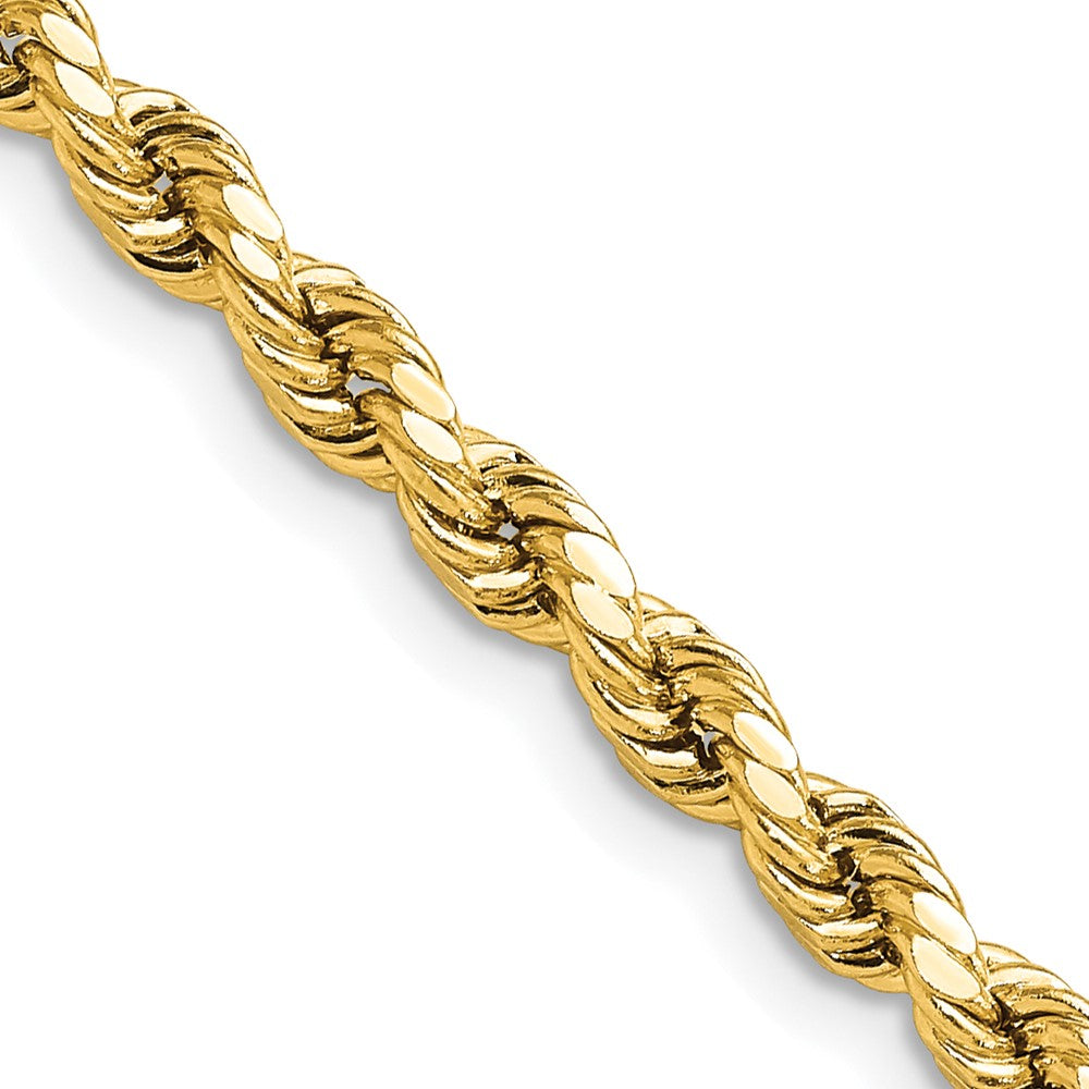 14K 4mm Semi Solid Diamond-cut Rope with Lobster Clasp Chain