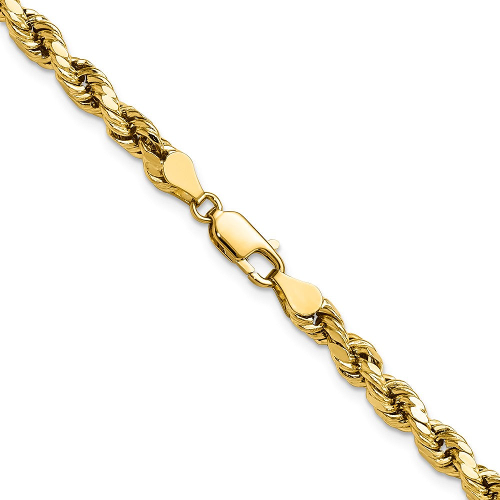 14K 4.9mm Semi Solid Diamond-cut Rope with Lobster Clasp Chain