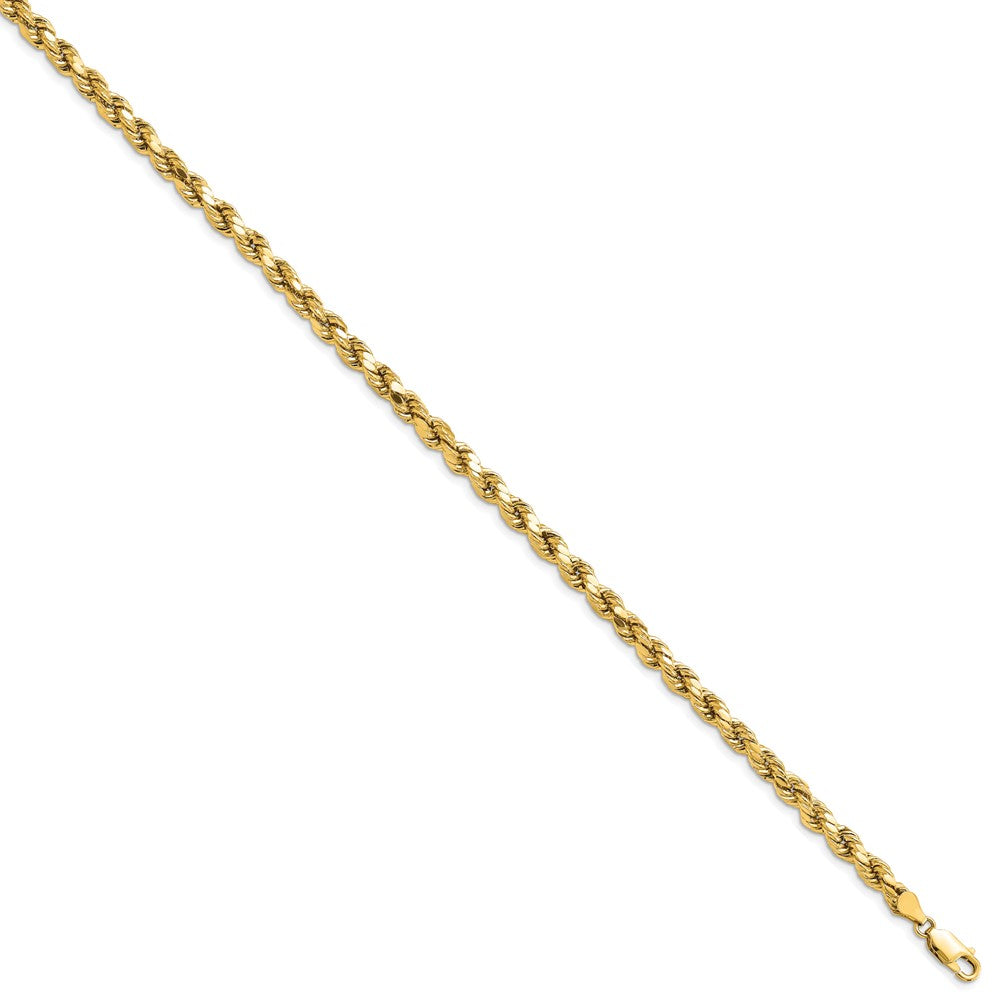 14K 4.9mm Semi Solid Diamond-cut Rope with Lobster Clasp Chain
