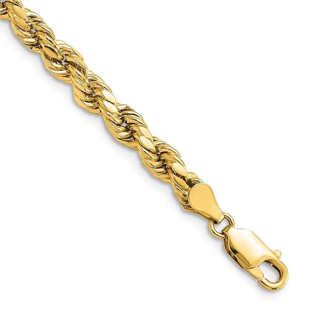 14K 4.9mm Semi Solid Diamond-cut Rope with Lobster Clasp Chain