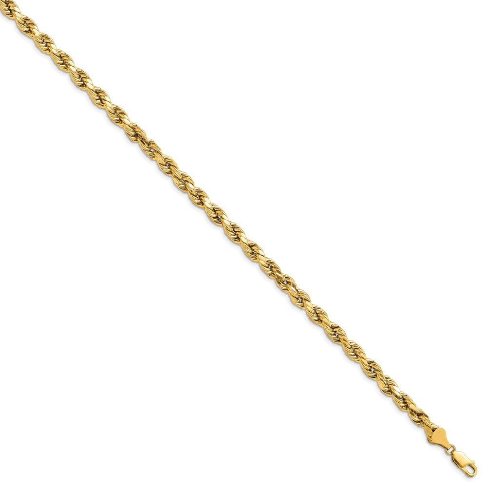 14K 5.5mm Semi Solid Diamond-cut Rope with Lobster Clasp Chain