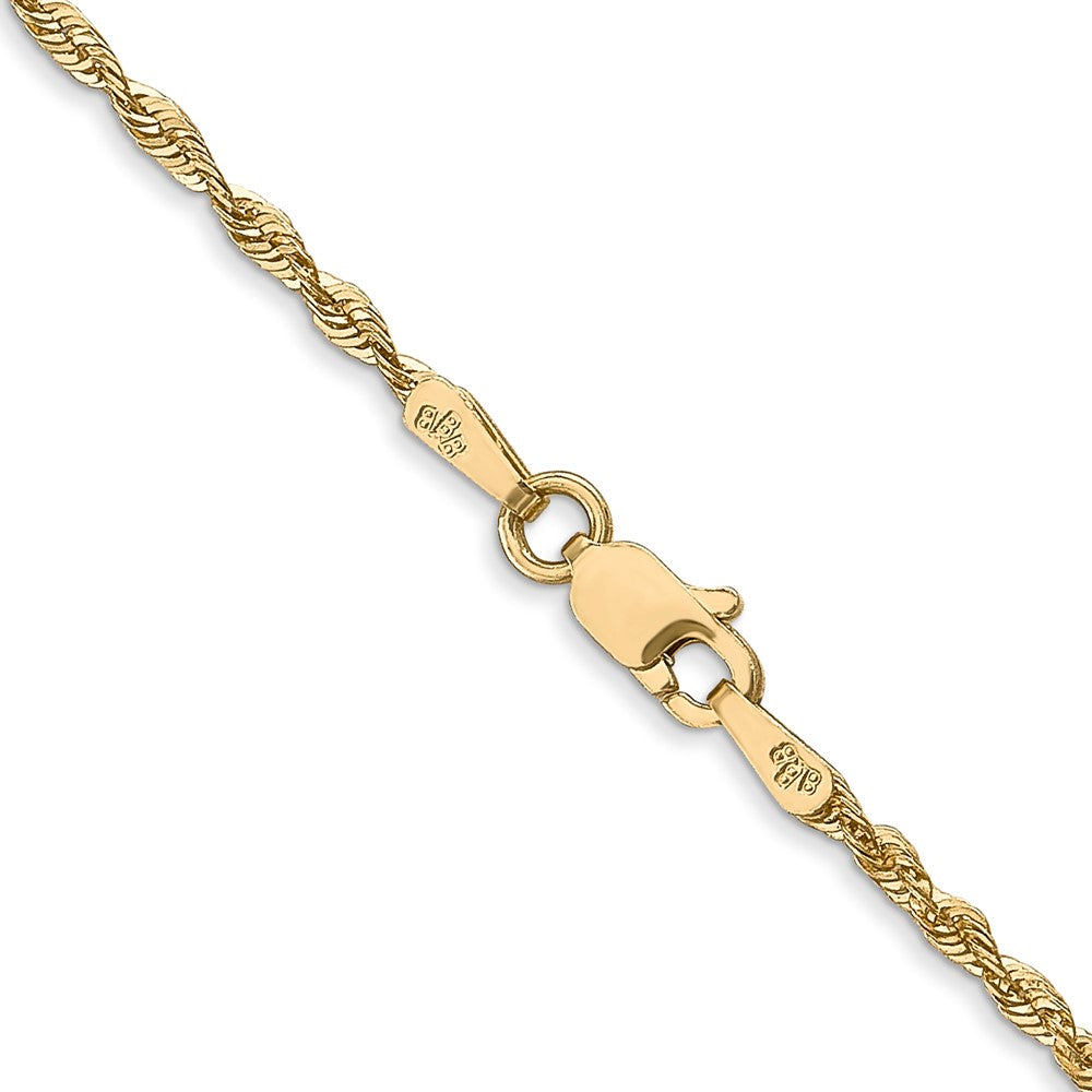 14K 1.8mm Ultra Diamond-cut Rope with Lobster Clasp Chain