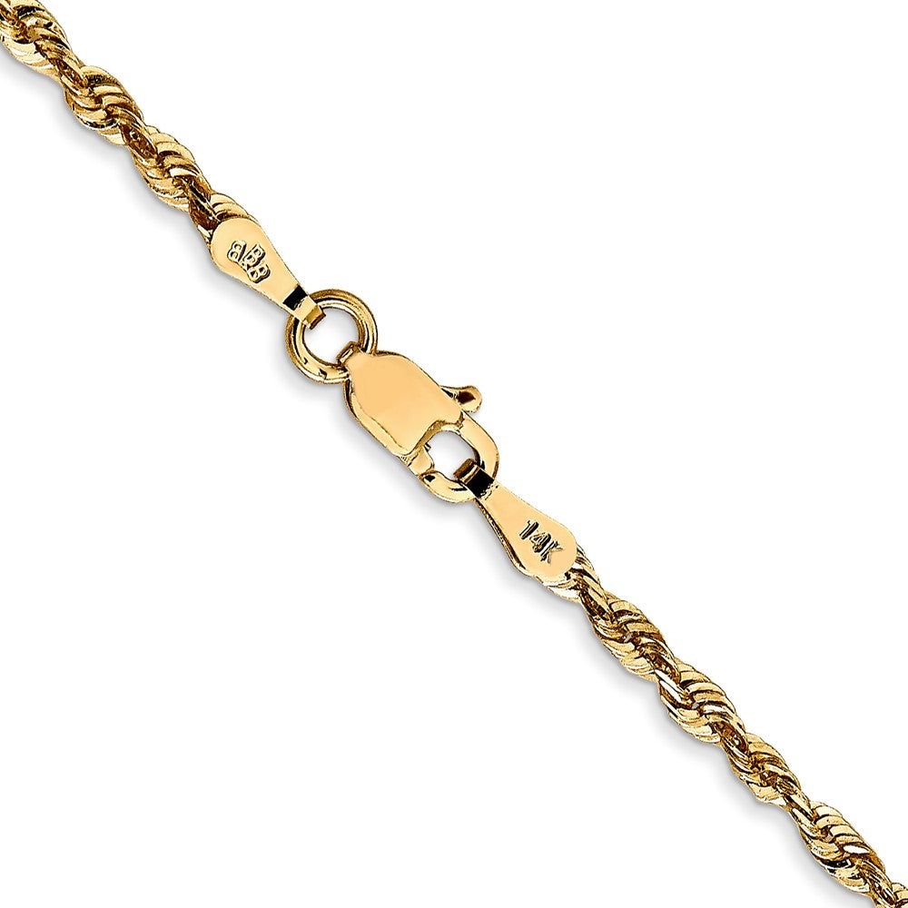 14K 2.5mm Ultra Diamond-cut Rope with Lobster Clasp Chain