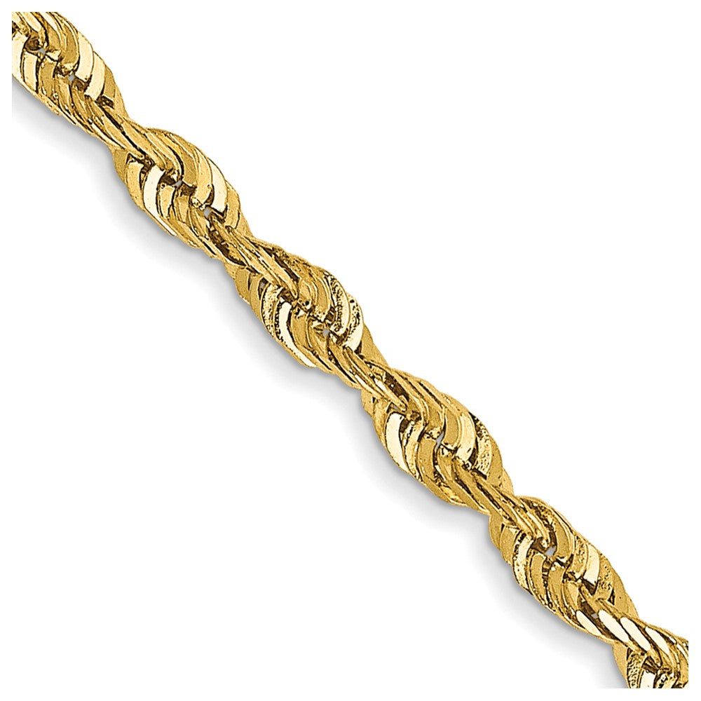 14K 2.5mm Ultra Diamond-cut Rope with Lobster Clasp Chain