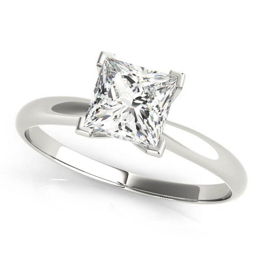 Solitaire Princess Cut Engagement Ring – Setting (Size 3.5)