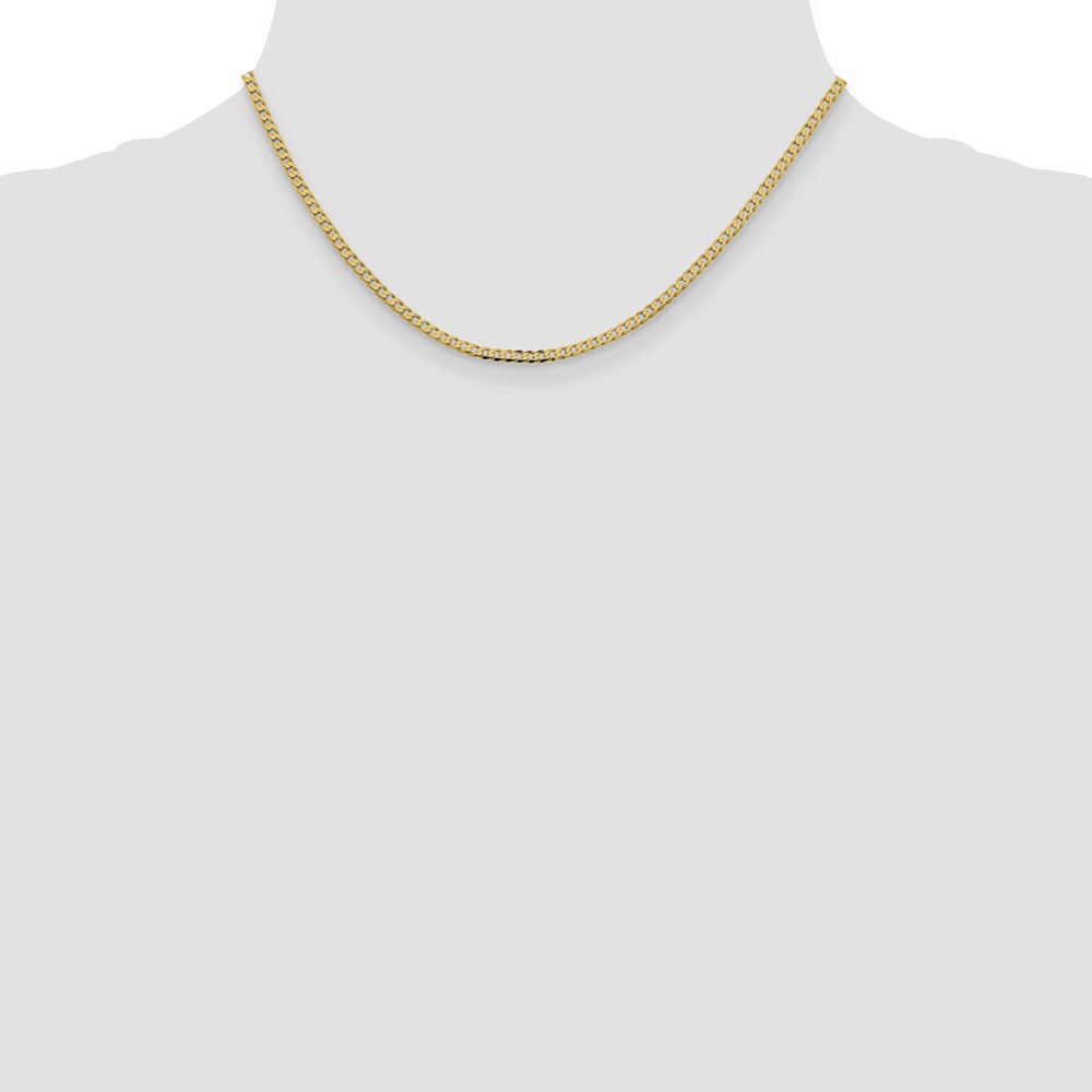 14K 2.3mm Flat Beveled Curb with Lobster Clasp Chain