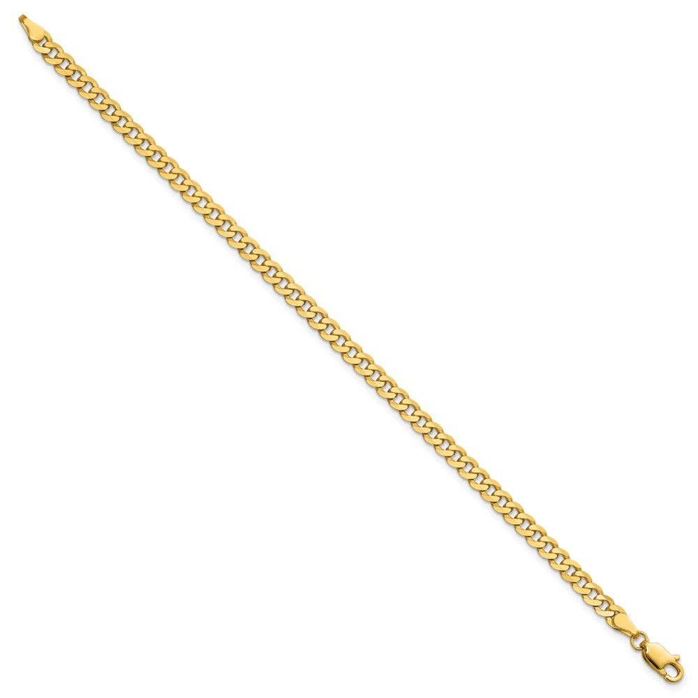 14K 3.9mm Flat Beveled Curb with Lobster Clasp Chain
