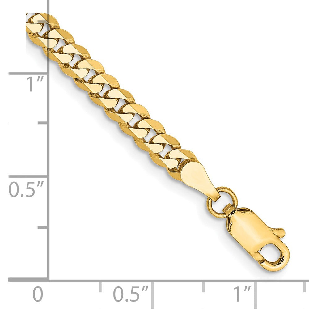 14K 3.9mm Flat Beveled Curb with Lobster Clasp Chain