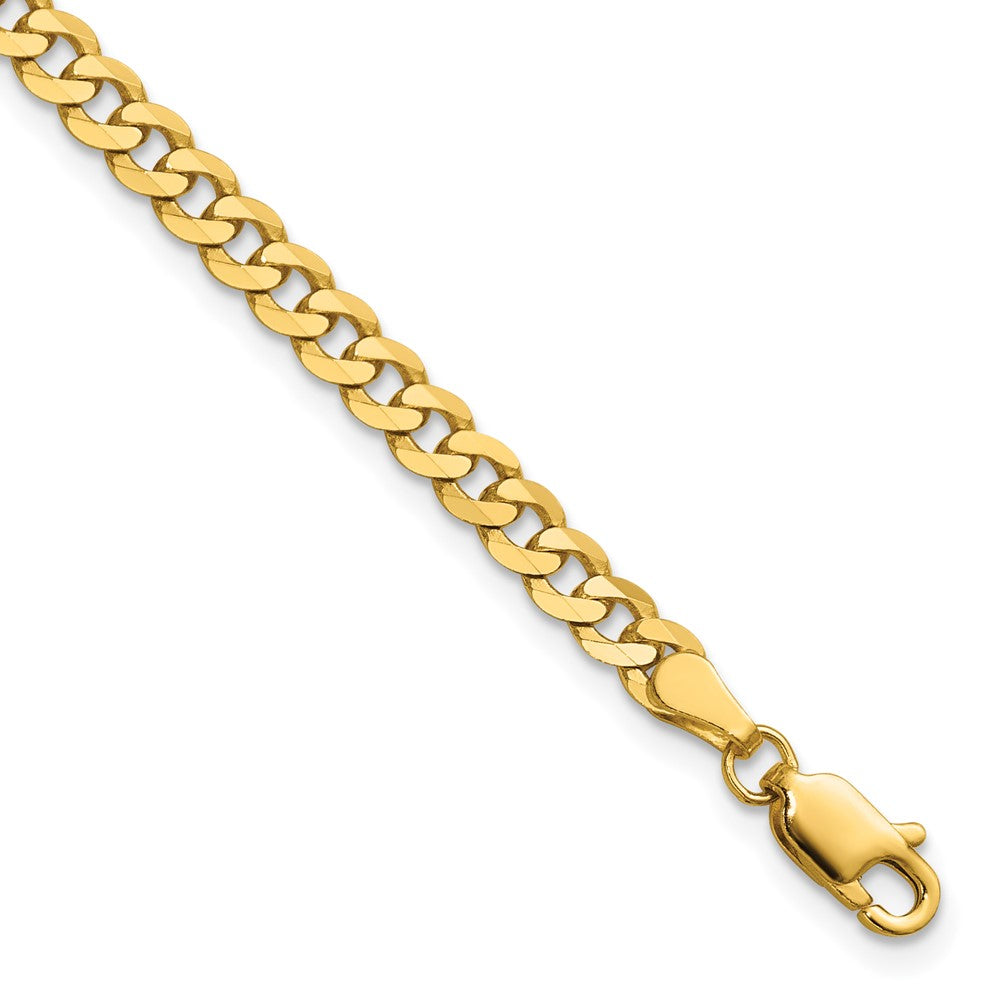 14K 3.9mm Flat Beveled Curb with Lobster Clasp Chain